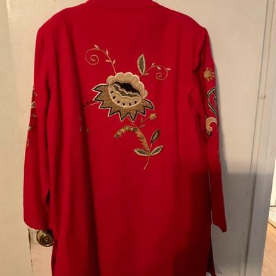 Indigo Moon red floral jacket medium