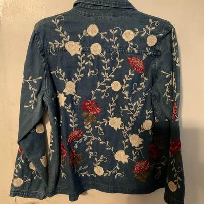 Denim floral top medium