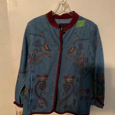 floral denim jacket medium