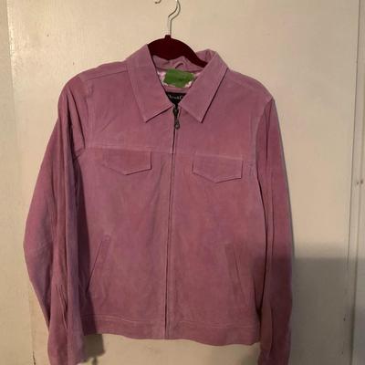 pink suede jacket medium