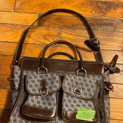 Dooney and Bourke brown logo purse