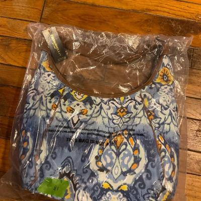 blue floral purse