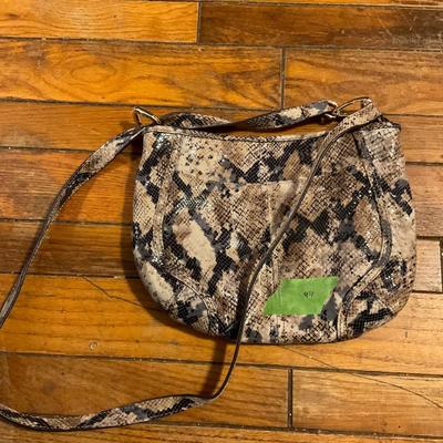 Gill grey faux snakeskin purse
