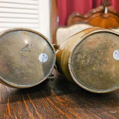 Pair Antique Japanese Metal Vases