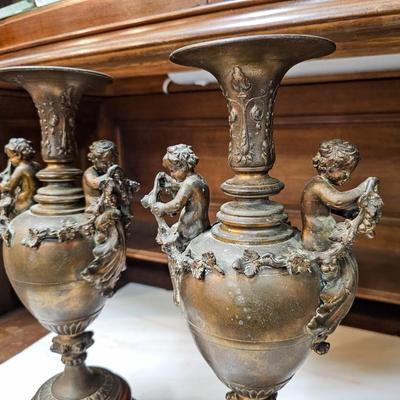 Pair of Urns with Cherubs