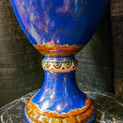 Antique Blue and Gold Vase