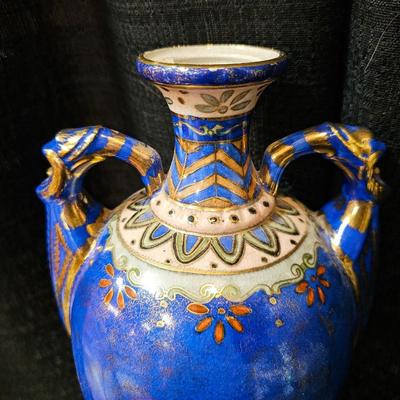 Antique Blue and Gold Vase