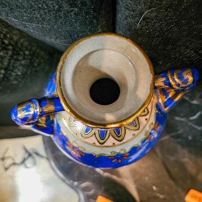 Antique Blue and Gold Vase