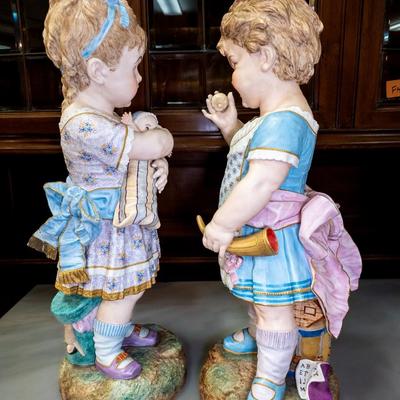Antique French Chantilly Bisque Children