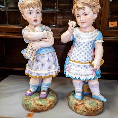 Antique French Chantilly Bisque Children
