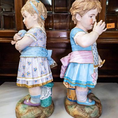 Antique French Chantilly Bisque Children
