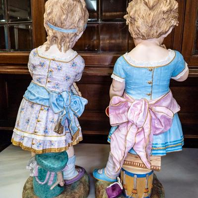 Antique French Chantilly Bisque Children