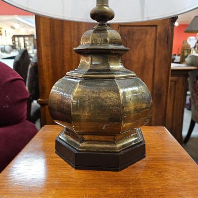 Pair Mid-Century Brass Lamps