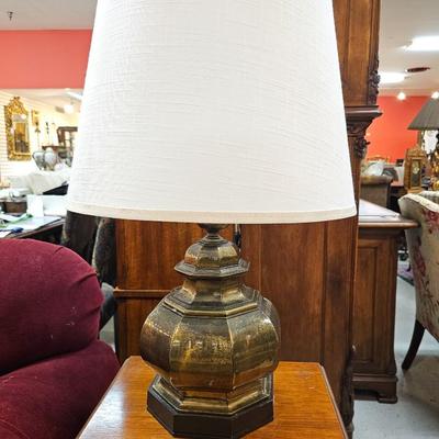 Pair Mid-Century Brass Lamps