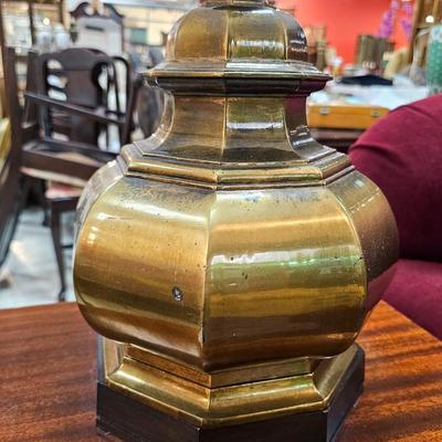 Pair Mid-Century Brass Lamps