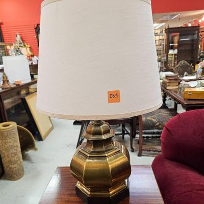 Pair Mid-Century Brass Lamps