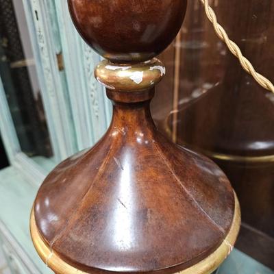 Pair of Mahogany Lamps