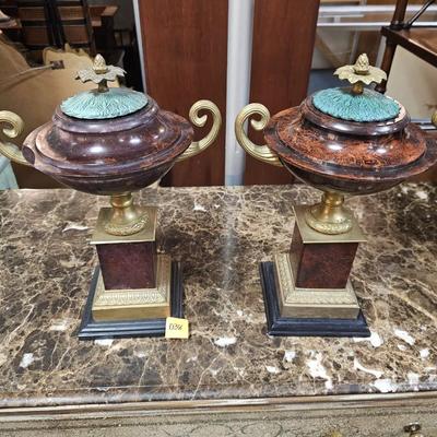 Pair of Lidded Urns