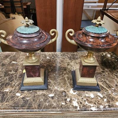 Pair of Lidded Urns