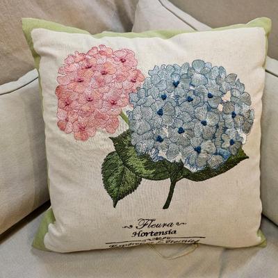 Two Hortensia/Hydrangea Throw Pillows
