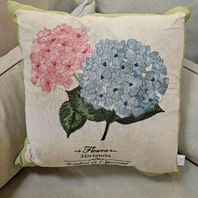 Two Hortensia/Hydrangea Throw Pillows