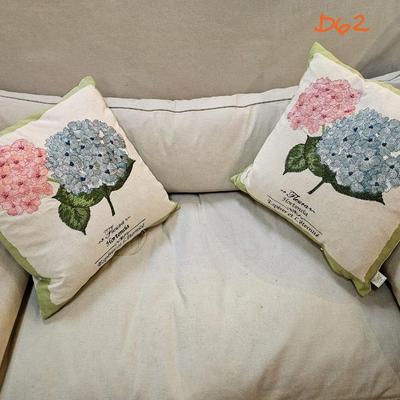 Two Hortensia/Hydrangea Throw Pillows