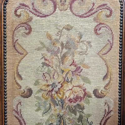 Antique French Provencial Needlepoint Screen