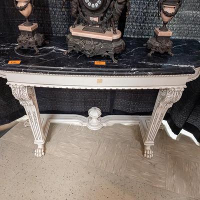 Painted Italian Marble Top Console Table
