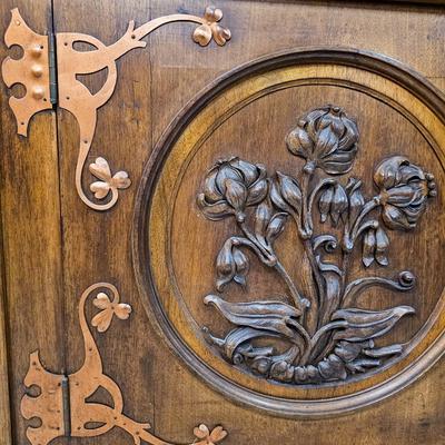 Monumental Carved Wood Buffet
