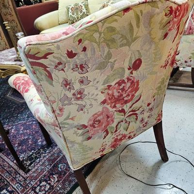 Floral Wingback Chair with Roses