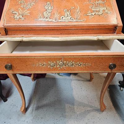 Italian Hand-painted Fruitwood Secretary