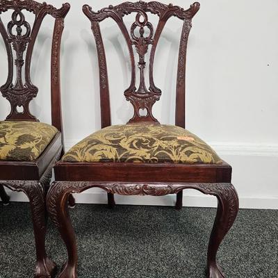 Four Chippendale Dining Chairs