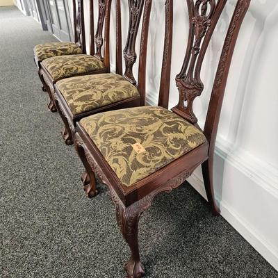 Four Chippendale Dining Chairs
