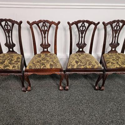 Four Chippendale Dining Chairs