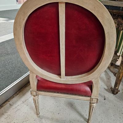 Red Louis XVI Style Occasional Chair