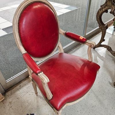 Red Louis XVI Style Occasional Chair