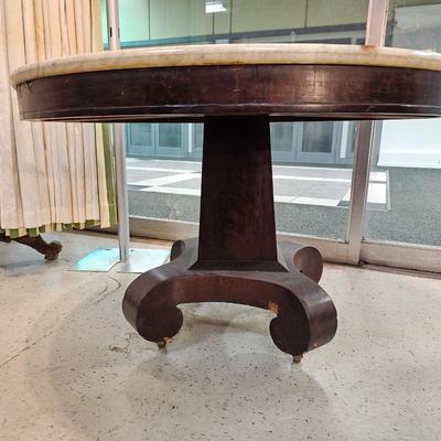 Antique American Empire Marble Top Table
