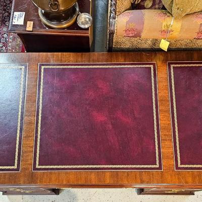 Vintage Leather Top Desk by Henkel Moore