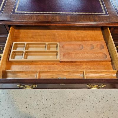 Vintage Leather Top Desk by Henkel Moore