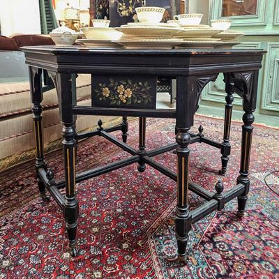 Octagonal 19th c. Aesthetic Movement Center Table