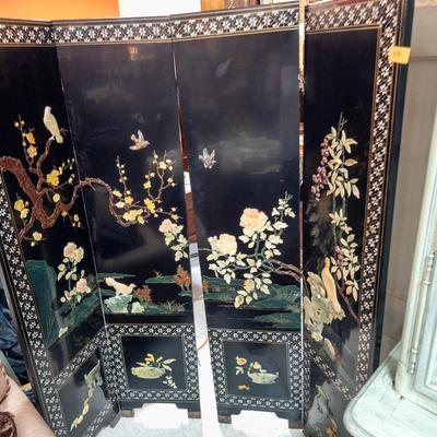 Vintage 4 Panel Asian Screen