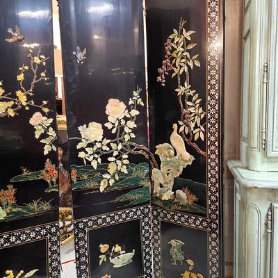 Vintage 4 Panel Asian Screen