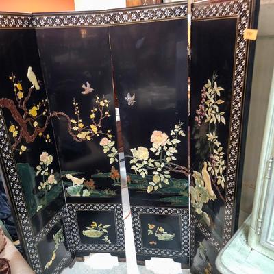 Vintage 4 Panel Asian Screen