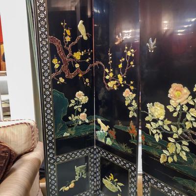 Vintage 4 Panel Asian Screen