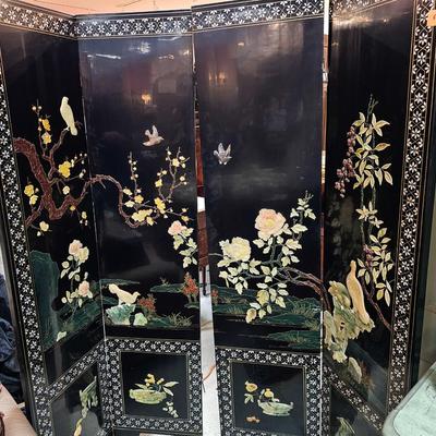 Vintage 4 Panel Asian Screen