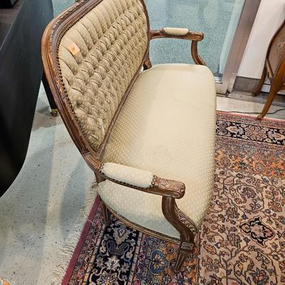 Louis XV Style Silk Settee