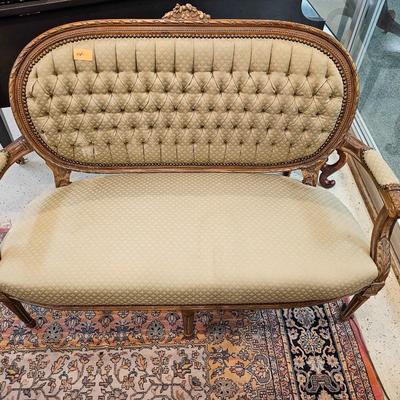 Louis XV Style Silk Settee