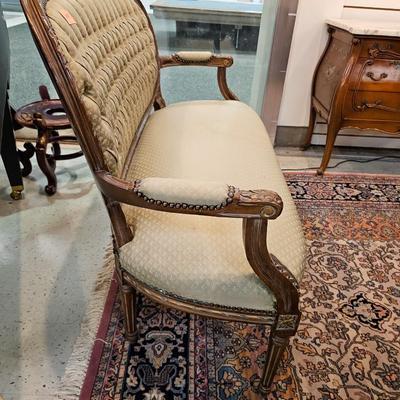Louis XV Style Silk Settee