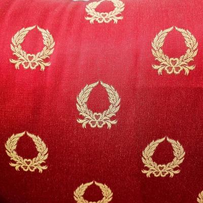 Queen Anne Camelback Sofa in Red Silk