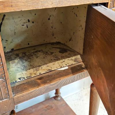 Antique Square Marble Top Occasional Stand